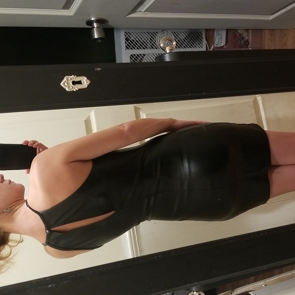 Sexy Faux Leather Dress - Picture 9 of 12